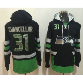 Men's Seattle Seahawks #31 Kam Chancellor NEW Navy Blue Pocket Stitched NFL Pullover Hoodie