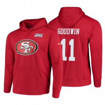 San Francisco 49ers #11 Marquise Goodwin Nike NFL 100 Primary Logo Circuit Name & Number Pullover Hoodie Scarlet