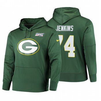 Green Bay Packers #74 Elgton Jenkins Nike NFL 100 Primary Logo Circuit Name & Number Pullover Hoodie Green