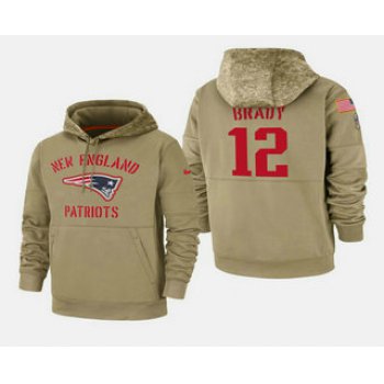 Men's New England Patriots #12 Tom Brady 2019 Salute to Service Sideline Therma Hoodie