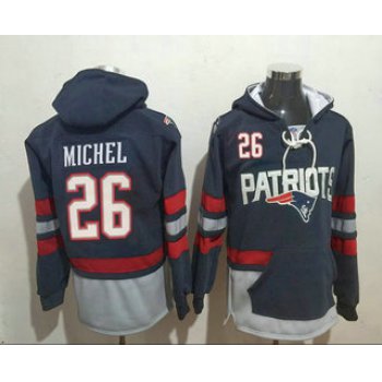 Men's New England Patriots #26 Sony Michel 2016 Navy Blue Team Color Stitched NFL Hoodie