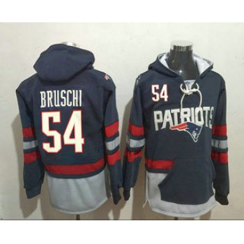 Men's New England Patriots #54 Tedy Bruschi 2016 Navy Blue Team Color Stitched NFL Hoodie