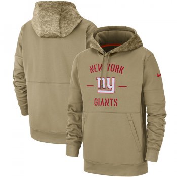 Men's New York Giants Nike Tan 2019 Salute to Service Sideline Therma Pullover Hoodie