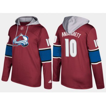 Adidas Colorado Avalanche 10 Sven Andrighetto Name And Number Burgundy Hoodie