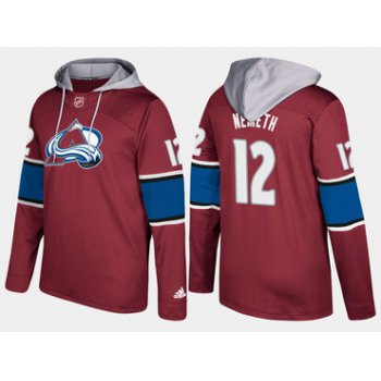 Adidas Colorado Avalanche 12 Patrik Nemeth Name And Number Burgundy Hoodie