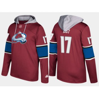 Adidas Colorado Avalanche 17 Tyson Jost Name And Number Burgundy Hoodie