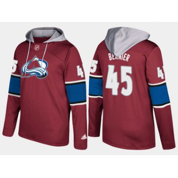 Adidas Colorado Avalanche 45 Jonathan Bernier Name And Number Burgundy Hoodie