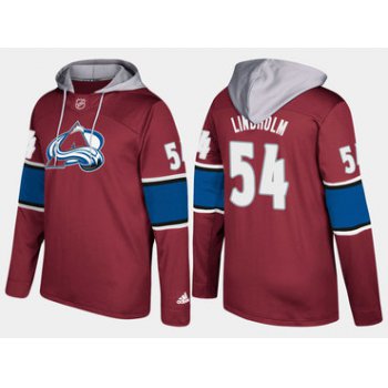 Adidas Colorado Avalanche 54 Anton Lindholm Name And Number Burgundy Hoodie