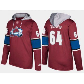 Adidas Colorado Avalanche 64 Nail Yakupov Name And Number Burgundy Hoodie