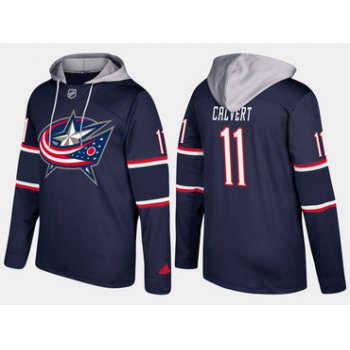 Adidas Columbus Blue Jackets 11 Matt Calvert Name And Number Navy Hoodie