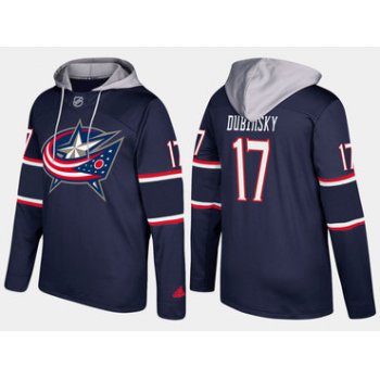 Adidas Columbus Blue Jackets 17 Brandon Dubinsky Name And Number Navy Hoodie