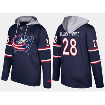 Adidas Columbus Blue Jackets 28 Oliver Bjorkstrand Name And Number Navy Hoodie