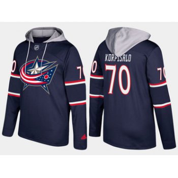 Adidas Columbus Blue Jackets 70 Joonas Korpisalo Name And Number Navy Hoodie