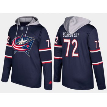 Adidas Columbus Blue Jackets 72 Sergei Bobrovsky Name And Number Navy Hoodie