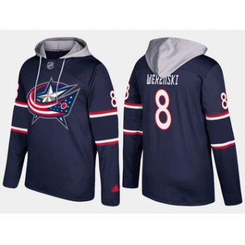 Adidas Columbus Blue Jackets 8 Zach Werenski Name And Number Navy Hoodie