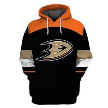 Men's Anaheim Ducks Black All Stitched Hooded Sweatshirt