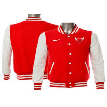 Men's Chicago Bulls Red Stitched NBA Jacket