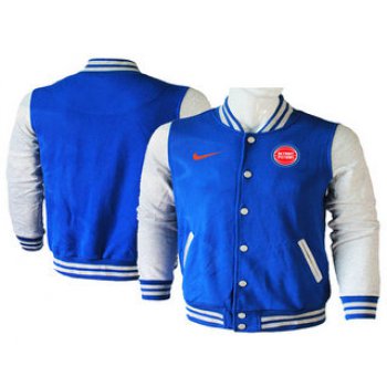 Men's Detroit Pistons Blue Stitched NBA Jacket