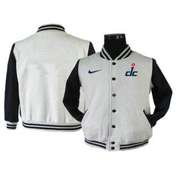 Men's Washington Wizards Gray Stitched NBA Jacket