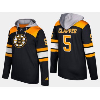 Adidas Boston Bruins 5 Dit Clapper Retired Black Name And Number Hoodie