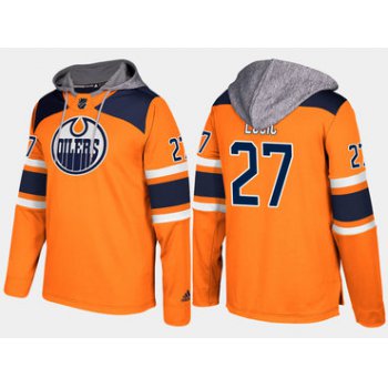 Adidas Edmonton Oilers 27 Milan Lucic Name And Number Orange Hoodie