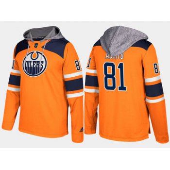 Adidas Edmonton Oilers 81 Yohann Auvitu Name And Number Orange Hoodie