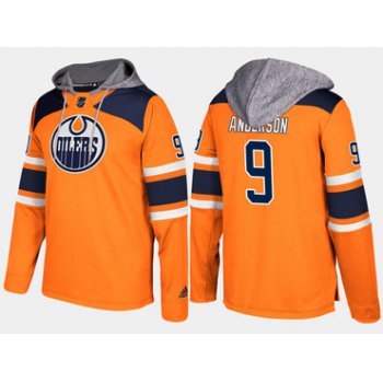 Adidas Edmonton Oilers 9 Glenn Anderson Orange Name And Number Hoodie