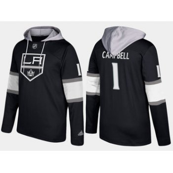 Adidas Los Angeles Kings 1 Jack Campbell Name And Number Black Hoodie