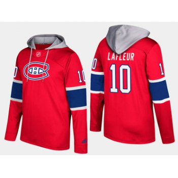 Adidas Montreal Canadiens 10 Guy Lafleur Retired Red Name And Number Hoodie