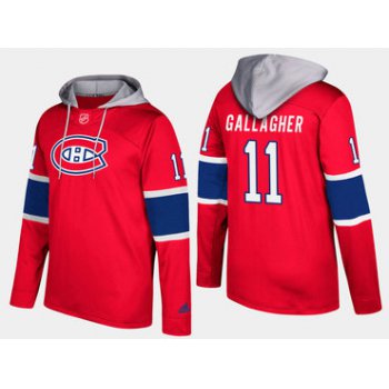 Adidas Montreal Canadiens 11 Brendan Gallagher Name And Number Red Hoodie