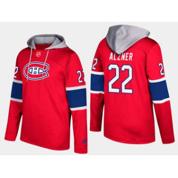 Adidas Montreal Canadiens 22 Karl Alzner Name And Number Red Hoodie