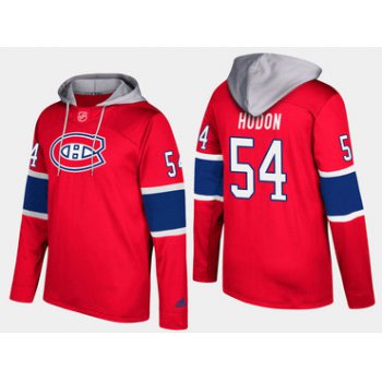 Adidas Montreal Canadiens 54 Charles Hudon Name And Number Red Hoodie