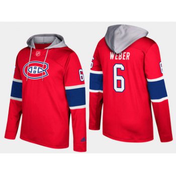 Adidas Montreal Canadiens 6 Shea Weber Name And Number Red Hoodie