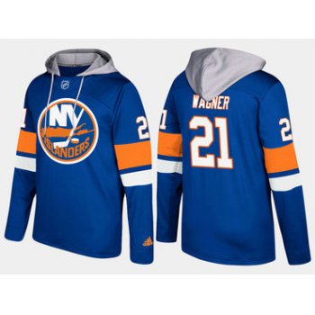 Adidas New York Islanders 21 Chris Wagner Name And Number Blue Hoodie