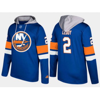 Adidas New York Islanders 2 Nick Leddy Name And Number Blue Hoodie