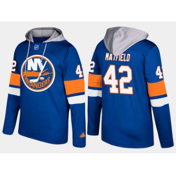 Adidas New York Islanders 42 Scott Mayfield Name And Number Blue Hoodie