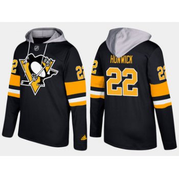 Adidas Pittsburgh Penguins 22 Matt Hunwick Name And Number Black Hoodie