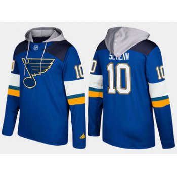 Adidas St. Louis Blues 10 Brayden Schenn Name And Number Blue Hoodie