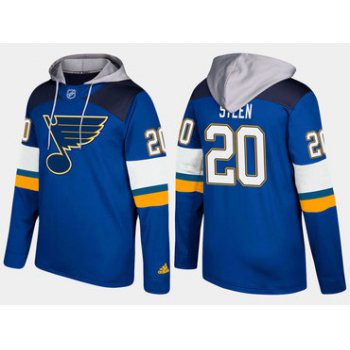 Adidas St. Louis Blues 20 Alexander Steen Name And Number Blue Hoodie