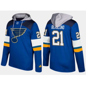 Adidas St. Louis Blues 21 Patrik Berglund Name And Number Blue Hoodie