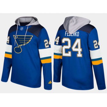 Adidas St. Louis Blues 24 Bernie Federko Retired Blue Name And Number Hoodie