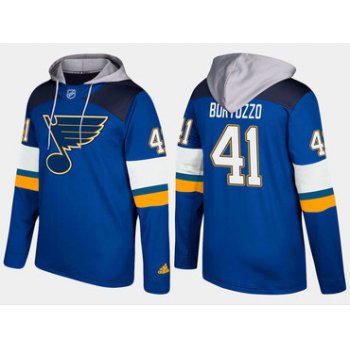 Adidas St. Louis Blues 41 Robert Bortuzzo Name And Number Blue Hoodie