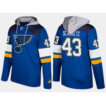 Adidas St. Louis Blues 43 Jordan Schmaltz Name And Number Blue Hoodie