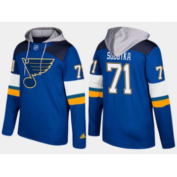 Adidas St. Louis Blues 71 Vladimir Sobotka Name And Number Blue Hoodie