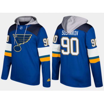 Adidas St. Louis Blues 90 Nikita Soshnikov Name And Number Blue Hoodie