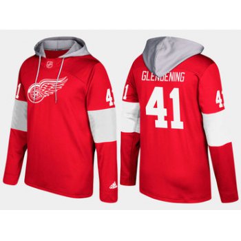 Adidas Detroit Red Wings 41 Luke Glendening Name And Number Red Hoodie