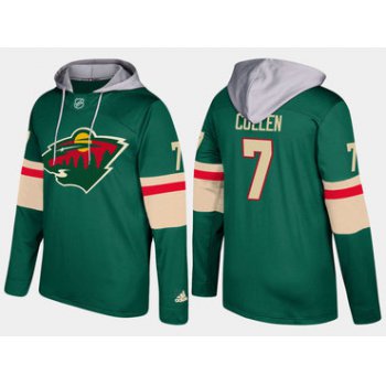 Adidas Minnesota Wild 7 Matt Cullen Name And Number Green Hoodie