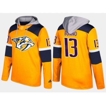 Adidas Nashville Predators 13 Nick Bonino Name And Number Yellow Hoodie