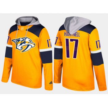 Adidas Nashville Predators 17 Scott Hartnell Name And Number Yellow Hoodie