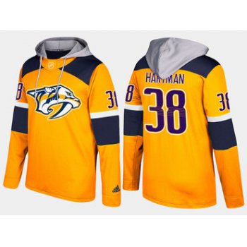 Adidas Nashville Predators 38 Ryan Hartman Name And Number Yellow Hoodie